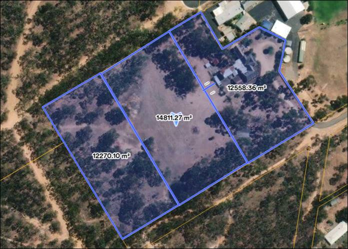 Example subdivision project showing three proposed land parcels
